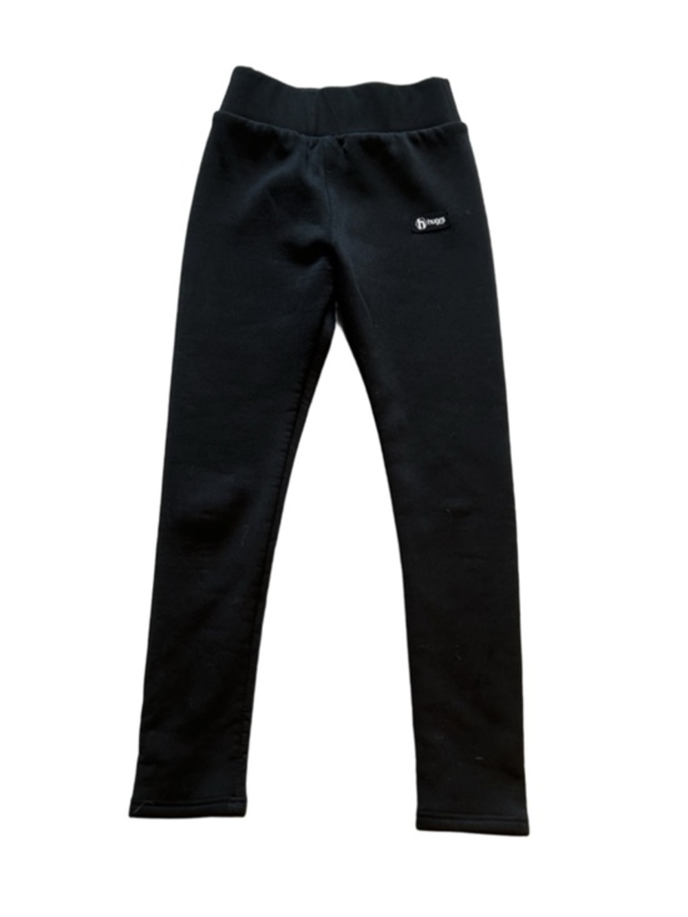 HUGRS Black Fleece Lined Leggings with Comfort Waistband